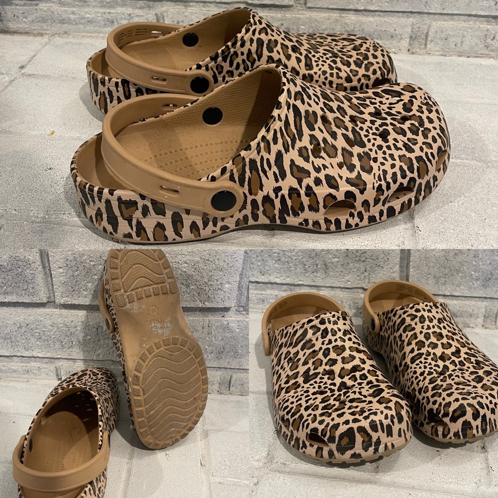 Time and Tru Cheetah Crocs! Size 11! Worn once!